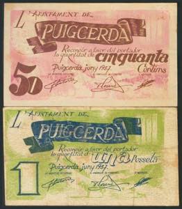 PUIGCERDA (GERONA). 50 Céntimos y 1 Peseta. ... 