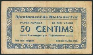 RIELLS DEL FAI (BARCELONA). 50 Céntimos. ... 