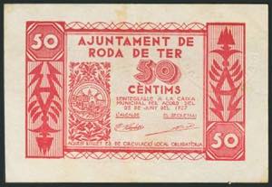 RODA DE TER (BARCELONA). 50 Céntimos. Junio ... 