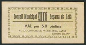 SEGARRA DE GAIA (TARRAGONA). 50 Céntimos. ... 
