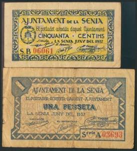 LA SENIA (TARRAGONA). 50 Céntimos y 1 ... 