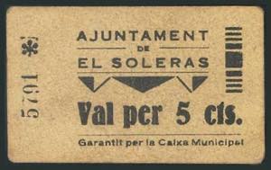 SOLERAS (LERIDA). 5 Céntimos. (1937ca). ... 