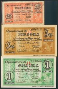 SOLSONA (LERIDA). 25 Céntimos, 50 Céntimos ... 