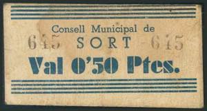 SORT (LERIDA). 50 Céntimos. (1938ca). ... 