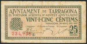 TARRAGONA. 25 Céntimos. 18 de Mayo de 1937. ... 