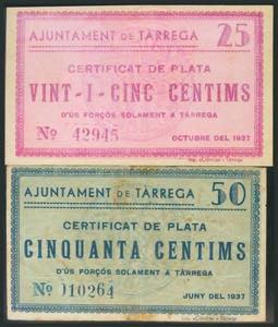 TARREGA (LERIDA). 25 Céntimos y 50 ... 