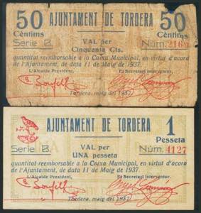 TORDERA (BARCELONA). 50 Céntimos y 1 ... 