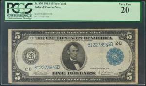 USA. 5 Dollars. Federal Reserve Note. New ... 