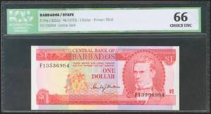 BARBADOS. 1 Dollar. 1973. (Pick: 29a). ICG66.