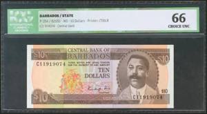 BARBADOS. 10 Dollars. 1986. (Pick: 35A). ... 