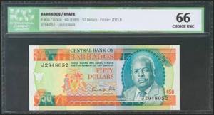 BARBADOS. 50 Dollars. 1989. (Pick: ... 