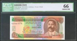 BARBADOS. 10 Dollars. 1995. (Pick: ... 
