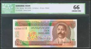BARBADOS. 10 Dollars. 1995. (Pick: ... 