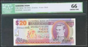 BARBADOS. 20 Dollars. 1996. (Pick: 49). ... 