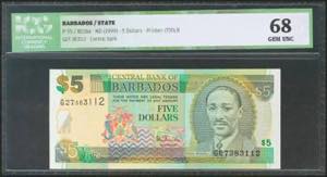 BARBADOS. 5 Dollars. 1999. (Pick: 55). ICG68.
