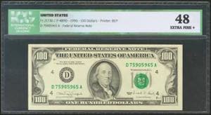 USA. 100 Dollars. Federal Reserve Note. ... 