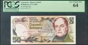 VENEZUELA. 50 Bolívares. 27 January 1981. ... 