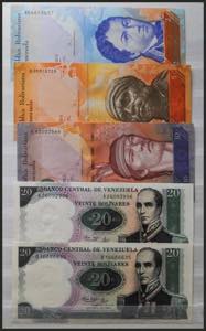 VENEZUELA. Set of 28 banknotes of 2, 5, 10, ... 
