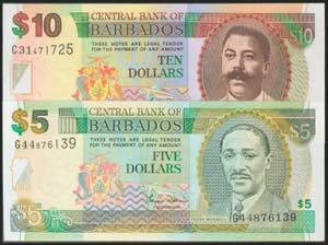 BARBADOS. Set of 5 and 10 Dollars. 2000. ... 