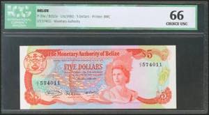BELIZE. 5 Dollars. 1 June 1980. (Pick: 39a). ... 