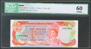 BELIZE. 5 Dollars. 1 June 1980. (Pick: 39a). ... 