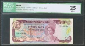 BELIZE. 10 Dollars. 1 June 1980. (Pick: ... 