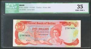 BELIZE. 5 Dollars. 1 January 1987. (Pick: ... 