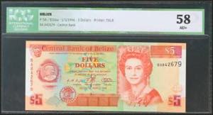 BELIZE. 5 Dollars. 1 March 1996. (Pick: 58). ... 