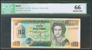 BELIZE. 10 Dollars. 1 March 1996. (Pick: ... 