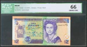 BELIZE. 2 Dollars. 1 January 1999. (Pick: ... 