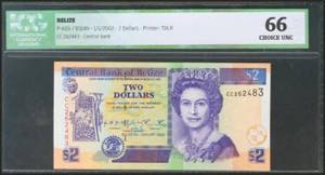 BELIZE. 2 Dollars. 1 January 2002. (Pick: ... 
