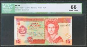 BELIZE. 5 Dollars. 1 January 2002. (Pick: ... 