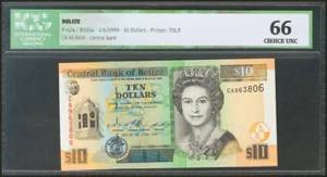 BELIZE. 10 Dollars. 1 June 1999. (Pick: ... 