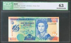 BELIZE. 100 Dollars. 1 June 1997. (Pick: ... 