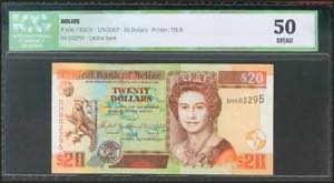 BELIZE. 20 Dollars. 1 September 2007. (Pick: ... 