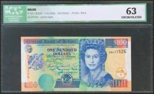 BELIZE. 100 Dollars. 1 November 2006. (Pick: ... 