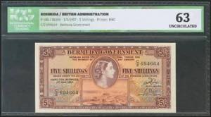 BERMUDA. 5 Shillings. 20 October ... 