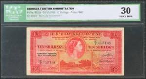BERMUDA. 10 Shillings. 20 October 1952. ... 
