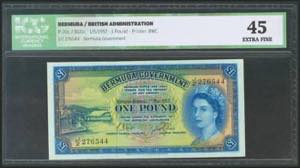 BERMUDA. 1 Pound. 1 May 1957. (Pick: 20c). ... 