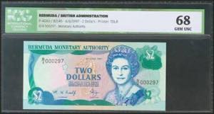BERMUDA. 2 Dollars. 6 June 1997. (Pick: ... 