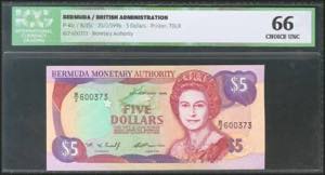 BERMUDA. 5 Dollars. 20 February 1996. (Pick: ... 