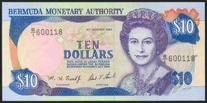 BERMUDA. 10 Dollars. 4 January 1993. (Pick: ... 