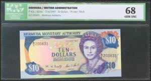 BERMUDA. 10 Dollars. 17 June 1997. (Pick: ... 