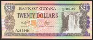 BRITISH GUIANA. 20 Dollars. 1989. (Pick: ... 