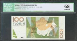 ARUBA. 100 Florin. 16 July 1993. (Pick: 14). ... 