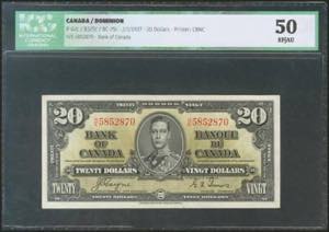 CANADA. 20 Dollars. 2 January 1937. (Pick: ... 