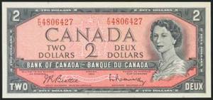 CANADA. 2 Dollars. 1954. (Pick: 76b). ... 