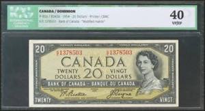 CANADA. 20 Dollars. 1954. (Pick: ... 