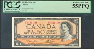 CANADA. 50 Dollars. 1954. (Pick: 81c). ... 