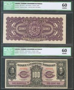 CANADA. Set of two banknotes of 100 Dollars. ... 